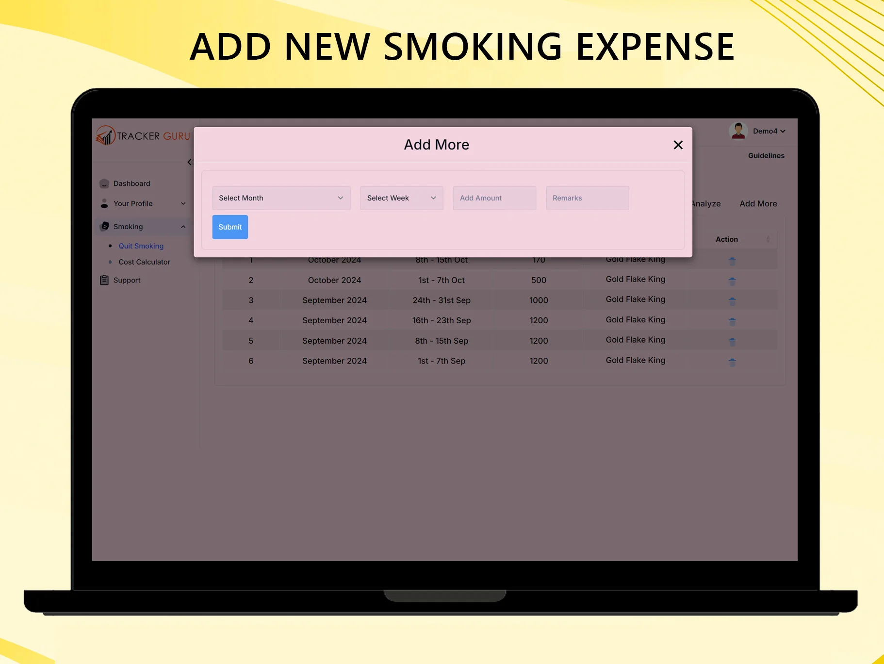 Add New Smoking Expense